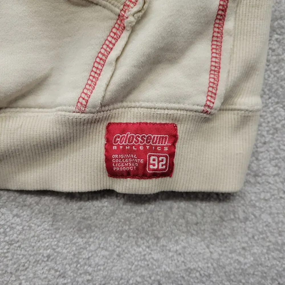 Wisconsin Badgers Hoodie Womens XL Colosseum Cream Embroidered NCAA Sweatshirt